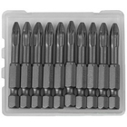 KRAFTOOL Биты "EXPERT" торсионные кованые, обточенные, Cr-Mo сталь, тип хвостовика E 1/4", PZ2, 50мм, 10шт [26123-2-50-10]