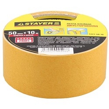 Лента STAYER "MASTER" клейкая, двусторонняя, на полипропиленовой основе, 50мм х 5м [1221-50-05]