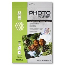 CACTUS MGA46902 Фотобумага с магнитным слоем Cactus CS-MGA46902 глянцевая, А4, 690 г/м2, 2 листа