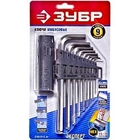 Набор ЗУБР Ключи "ЭКСПЕРТ" (2745-31-2_z01) имбусовые длинные с шариком, Cr-Mo, сатинир. покр., держатель-рукоятка, HEX 1,5-10мм, 9 пред
