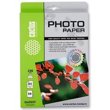 CACTUS CS-GA523050 Фотобумага Cactus CS-GA523050 глянцевая, А5, 210*148мм, 230 г/м2, 50 листов