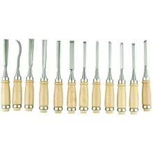 STAYER Набор: Стамески "PROFI" фигурные, с деревянной ручкой, 12шт [1835-H12_z01]