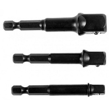 KRAFTOOL Набор адаптеров "EXPERT" для торцовых головок 1/4", 1/2", 3/8", 65 мм, 3 предмета [26775-H3]