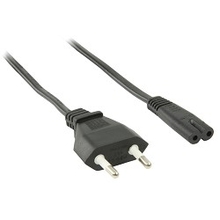 Telecom Кабель (TP228-IEC320-C7--CEE7/16-1.8-B/TRO21DA_IEC320-C12/SHM-1.8-BK) для аудио-видео техники IEC-320-C7--розетка 220V, 2-pin, 1.8м , черный [6926123461372]