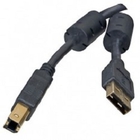 5bites UC5010-018A Проф. Кабель  USB2.0, AM/BM, зол.разъемы, ферр.кольца, 1.8м., черный