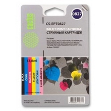 Cactus EPT0827 Картридж струйный Cactus CS-EPT0827 многоцветный для Epson Stylus Photo R270/290/RX590 Комплект цветных картриджей 6 шт