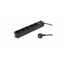 PC PET Сетевой удлинитель AP01006-1.8-BK 1.8м (5 розеток, EURO, EURO/RUS), черный {619893}