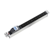 ЦМО Блок розеток Rem-16 с авт. 16А, 6 IEC 60320 C19, 16A, алюм., 19", колодка (R-16-6C19-A-440-K)