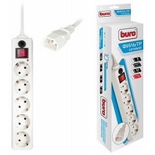 BURO Сетевой фильтр, 5 розеток, 1.8 метра, (500SH-1.8-UPS-W 1.8м) белый (коробка) {992304}