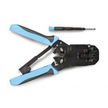 Hyperline HT-200AR Инструмент обжимной для RJ-50, RJ-45, RJ-12, RJ-11 (10P10C, 8P8C типа AMP, 6P6C, 4P4C), профессиональный, с храповым механизмом