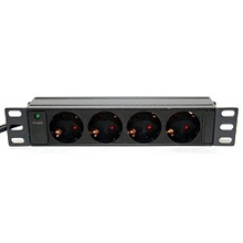 5bites Блок розеток PDU410A-10 4S / AL / 1U / 10" / 2M*3G*1.5MM2 / VDE