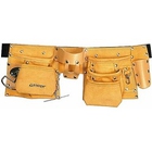 STAYER Пояс "MASTER" для инструментов, кожаный, 10 карманов, 3 подвески [38512]