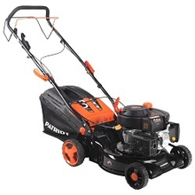 PATRIOT PT 42LS Газонокосилка бензиновая [512109004] {Рабочий объем 123сс, мощность 3.5л.с., рабочая ширина 42см, регул. высоты 30-75мм  прорезин. колеса 152-178мм, травосбор. 40л, функц. мульчир.}