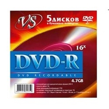 Диски VS DVD-R 4.7Gb, 16x (конверт 5шт.)