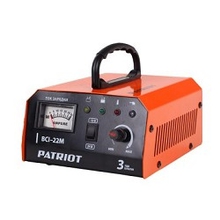 Зарядное устройство PATRIOT BCI-22M [650303425] {Вход.напр. 1ф - 220В ±15%; потреб.мощ 0,7/0,99 кВА; напряжен.зарядки 12/24В; ток зарядки макс. 20/15А; емк.бат. 10-400/10-270 А/ч; вес 1,4 кг.}