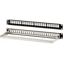 Hyperline PPBL3-19-24-SH-RM Модульная патч-панель 19", 24 порта, Flat Type, 1U, для экранированных и неэкранированных модулей KJ2(C6A), KJ5, KJE, KJNE, с задним кабельным организатором (без модулей)