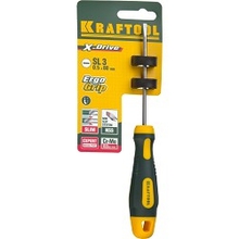 KRAFTOOL Отвертка "EXPERT", Cr-Mo-V сталь, двухкомпонентная противоскользящая рукоятка, SL, 3,0x80 мм [250071-3.0-080]