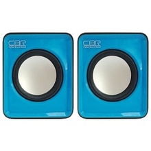 CBR CMS 90 Blue, Акустическая система 2.0, питание USB, 2х3 Вт (6 Вт RMS), материал корпуса пластик, 3.5 мм линейный стереовход, регул. громк., длина кабеля 1 м, цвет голубой