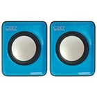 CBR CMS 90 Blue, Акустическая система 2.0, питание USB, 2х3 Вт (6 Вт RMS), материал корпуса пластик, 3.5 мм линейный стереовход, регул. громк., длина кабеля 1 м, цвет голубой