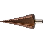 Сверло ЗУБР "КОБАЛЬТ" ступен. по сталям и цвет. мет. ст. Р6М5 с кобальт. покрыт., d=4-39мм,14ст. d=4-39, L-113мм, 3-хгран.хв.10мм [29672-4-39-14_z01]