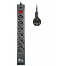 BURO Сетевой фильтр, 6 розеток, 1.8 метров, BURO BU-SP1.8_USB_2A-B, черный (коробка) {992310}