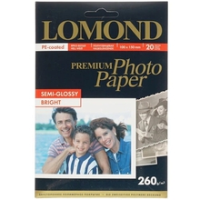 1103302  LOMOND  Полуглянцевая фотобумага 10x15, 260г/м2, 20 л.