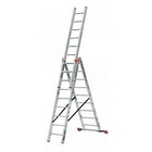 СИБИН Лестница универсальная, трехсекционная со стабилизатором, 11 ступеней [38833-11]
