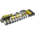 Набор STAYER "STANDARD": Торцовые головки (1/2") на пластиковом рельсе, трещотка, удлинитель, 10-24мм, 12 предметов [27750-H12]