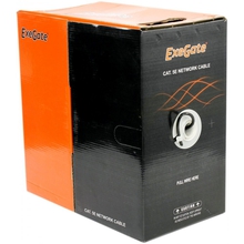 Exegate EX256749RUS Кабель UTP 4 пары кат.5e Exegate 100% медь, 24AWG, внешн. прокладка, без троса, бухта 305м, черн., PE