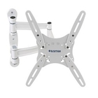 Kromax TECHNO-5 white, Кр. алюм. наст. для TV 15"-55", max 35 кг, 5 ст св., нак. 15°, пов. 180°, от ст. 87-497 мм, max VESA 400x400 мм.