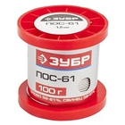 Припой ЗУБР, ПОС 61, проволока, 100г, 1мм [55450-100-10]