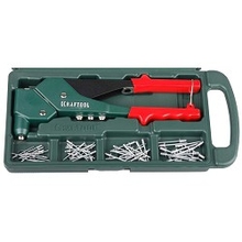 KRAFTOOL Заклепочник поворотный  360° "RX-360" для заклёпок из алюминия, стали, нерж. стали 3,2-4-4,8мм, в боксе, с набором заклепок [31176-H6]