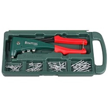 KRAFTOOL Заклепочник с усиленным литым корпусом "KraftSteel" для заклёпок d=2,4 / 3,2 / 4,0 / 4,8 мм - алюминий и сталь, d=2,4/3,2/4,0 - нерж. сталь [31173-H6]