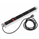 ЦМО Блок розеток Rem-16 с выкл., 9 IEC 60320 C13, 16A, алюм., 19", шнур 3 м. (R-16-9C13-V-440-3)