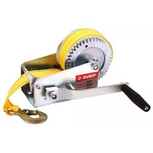 Лебедка ручная барабанная ЗУБР "ПРОФЕССИОНАЛ", тяговая, ленточная, 0,9т, 10м [43115-0.9]