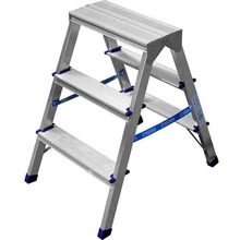 СИБИН Лестница-стремянка двухсторонняя алюминиевая, 3 ступени [38825-03]