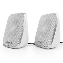 Акустич. система 2.0 Gembird SPK-100-W, белый, 6 Вт, регулятор громкости, USB-питание					
