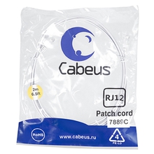 Cabeus PC-TEL-RJ12-2m Патч-корд 6p4cтелефонный, 2 м, белый