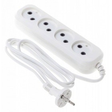 BURO Сетевой удлинитель 4 розетки, 1.5 метра, (BU-PSL4.1/W), белый (пакет ПЭ) {475342}