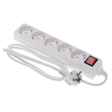 BURO Сетевой удлинитель 5 розеток, 1.5 метра (BU-PS5.1/W), белый (пакет ПЭ) {475296}