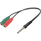 Defender Переходник Headset Jack 2*3.5jack—3.5 4pin jack 0,15м (63012)