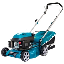 HYUNDAI [L 4310]  Бензиновая газонокосилка { двигатель HYUNDAI ICV150,4-х такт, 3,5 л.с./149 см3, 43 см, 25-75 мм, 29,5 кг }
