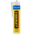 STAYER Герметик "MASTER" санитарный силиконовый, для помещений с повышенной влажностью, белый, 260мл [41215-0_z01]