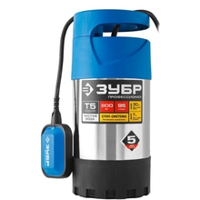 ЗУБР Профессионал [НПЧ-Т5-800-С] Насос Т3 погружной { дренажный для чистой воды (d частиц до 5мм), 800Вт, нерж сталь, 95л/мин, напор 30м, провод 15м }