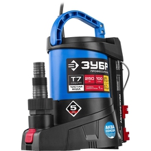 ЗУБР Профессионал [НПЧ-Т7-250] Насос Т7 АкваСенсор погружной { дренажный для чистой воды, 250 Вт, мин. уровень 1 мм, 100 л/мин, напор 6 м, провод 10 м }