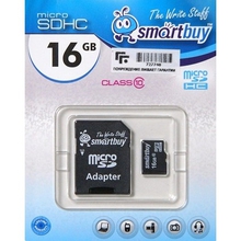 Micro SecureDigital 16Gb Smart buy SB16GBSDCL10-01 {Micro SDHC Class 10, SD adapter} Micro SecureDigital 16Gb Smart buy SB16GBSDCL10-01 {Micro SDHC Class 10, SD adapter}