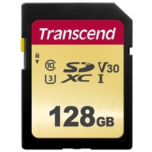 SecureDigital 128Gb Transcend TS128GSDC500S {SDXC Class 10, UHS-I U3, MLC}