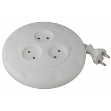 ЭРА Б0019038 Удлинитель-рулетка UR-3-3m-W Calypso без заземления белый 3 гнезда 3 м {полипропилен, 2х0,75 мм2}