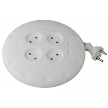 ЭРА Б0019041 Удлинитель-рулетка UR-4-7m-W Calypso без заземления белый 4 гнезда 7 м {полипропилен, 2х0,75 мм2}