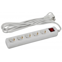 ЭРА Б0028383 Удлинитель U-5es-5m-3х1 с заземлением с выключателем 5 гнезд 5 м {полипропилен, 3х1 мм2}